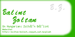 balint zoltan business card